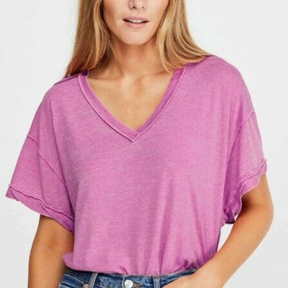 Free People We The Free All Mine Tee Pink NWT - Picture 1 of 5
